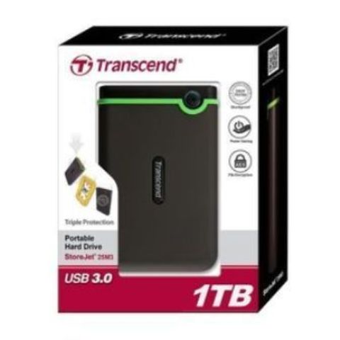 Transcend StoreJet 25M3 - External Hard Drive - USB 3.0 - 1TB - Black