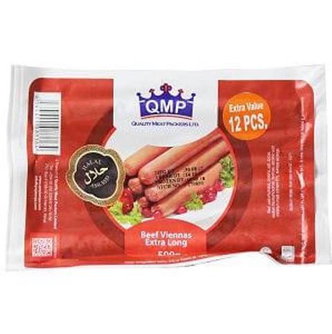 QMP Quality Beef Viennas Extra Long 500 g