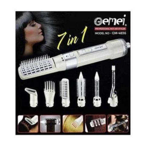 Gemei 7 In 1 Professional Hair Styler- Blow Dryer - Hair Straightener - Curler