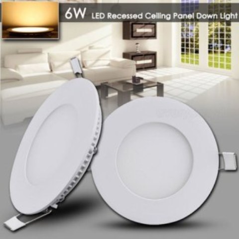 6W LED Round Recessed Ceiling Panel Down Light Bulb Lamp- Cool White