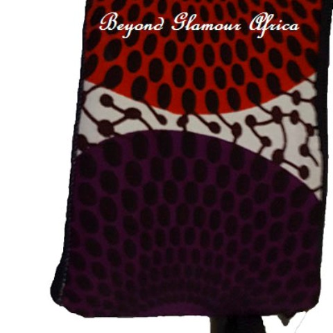 Red Multicolor Ankara  accessories pouch