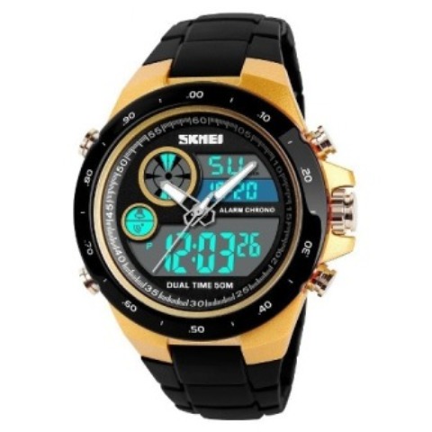 Skmei Sports Dual Display Water Resistant Watch 1429 – Gold