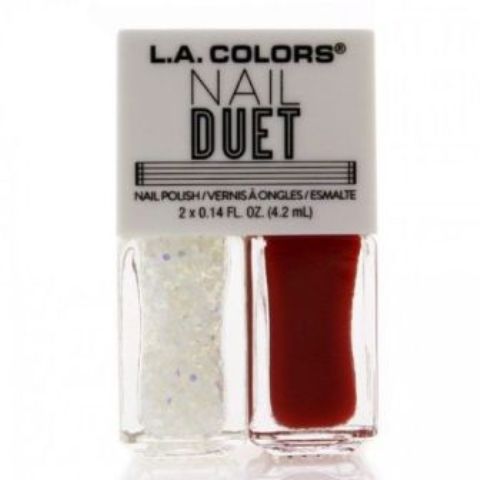 La Colors  Nail Duet Glitter/Polish Fire & Ice CNP92