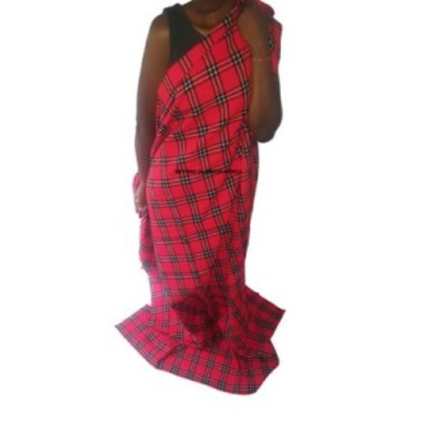 Maasai Genuine Black/red Checked Shuka