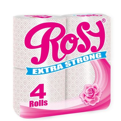 Rosy 2 Ply Unwrapped Printed Toilet Tissue 4 pack