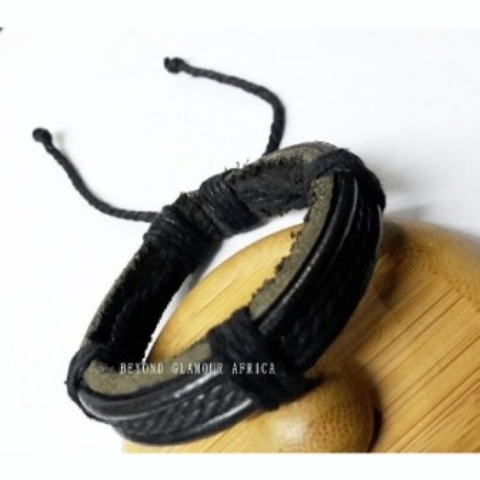 Black classic leather bracelet