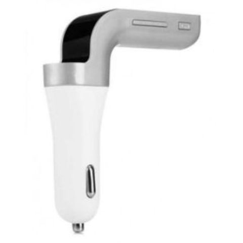 G7 - EDR Car Charger Bluetooth 2.1 LED Display Screen with Mic - Silver