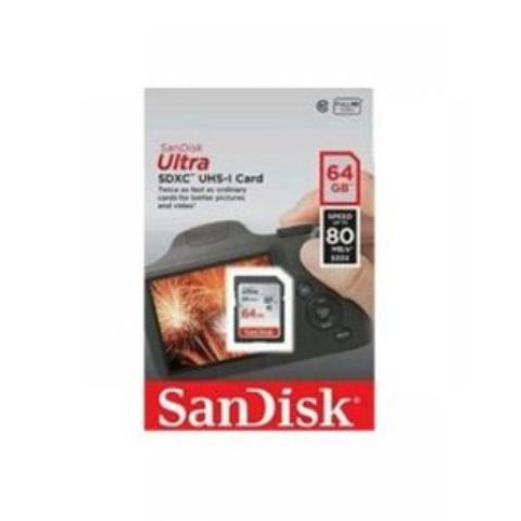 Sandisk 64GB Ultra SDXC UHS-I 80Mb/s Speed Memory Card