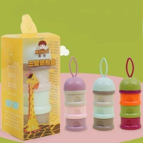 Baby Milk Powder Box Colorful Portable 3 Layer Detachable Milk Container