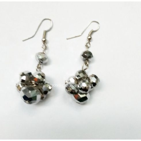 Ladies Grey Chandelier Crystal Earrings
