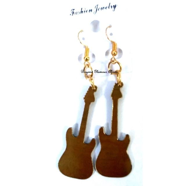 Ladies Guitar Brass earrings