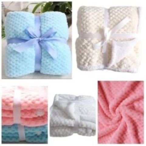 Large Super Soft Cotton Shawl Baby Comforter - Blue