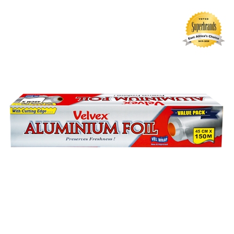 Velvex Aluminium Foil 45cm(w)x150m(l)
