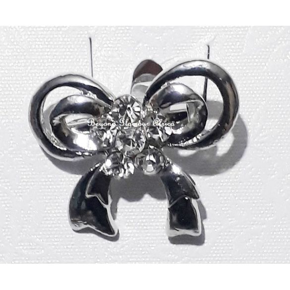 Womens Silver Vintage Bow Brooch