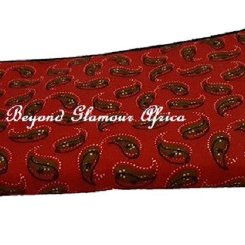 Red Ankara  accessories pouch