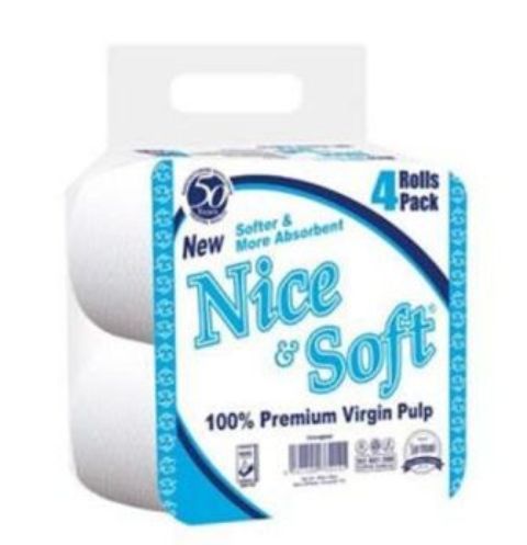 Nice & Soft Toilet Tissue White 4s Unwrapped