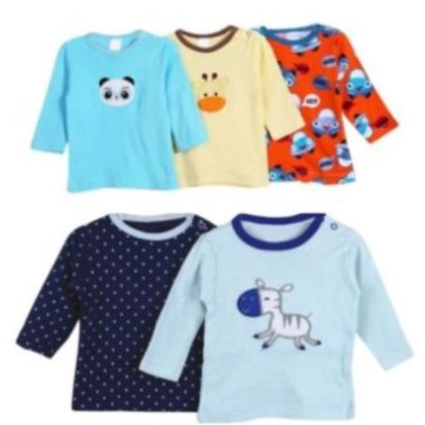 Carter's 5 Pack Assorted Cotton Baby Boy Tshirts - Mixed Colours