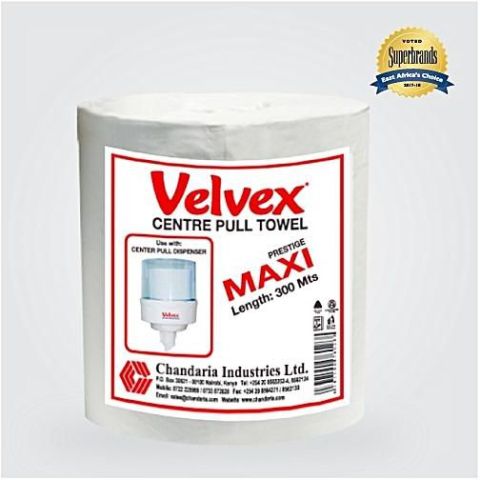 Velvex Barrel Centre Pull Hand Paper Towels- Maxi 300 metres (6 rolls)