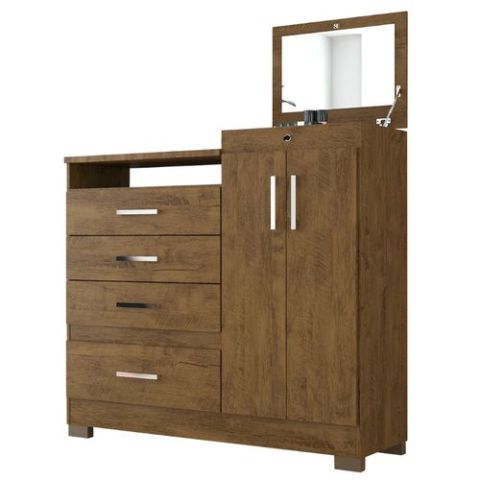 Moval Chest Elegance Dresser 4 Drawers & 2 Doors With Mirror