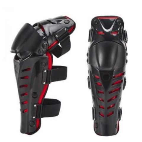 1 pair motorcycle knee pads black with red spots