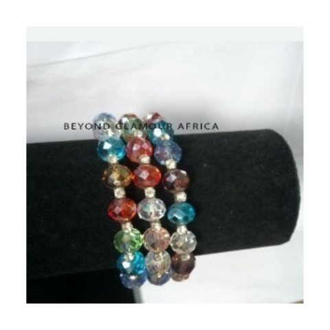 Ladies Multicolor  Crystal spiral bracelets