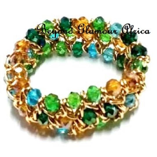 Womens Multicolor Crystal Chain Bracelet