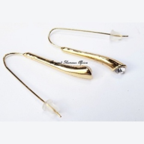 Simple Style Gold Plated Drop Bar Earrings