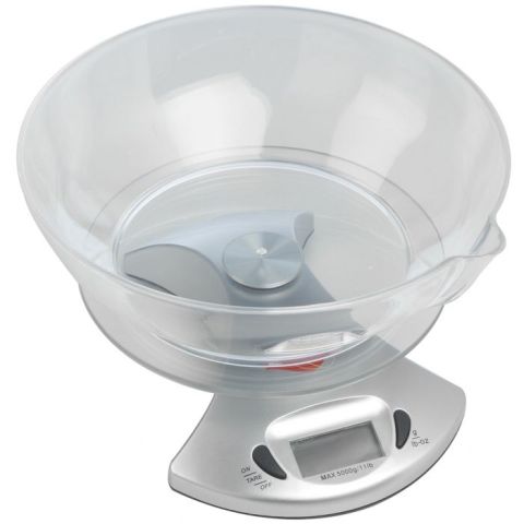 Ramtons Silver  Kitchen Scale  + Bowl, 5KG- RM/299