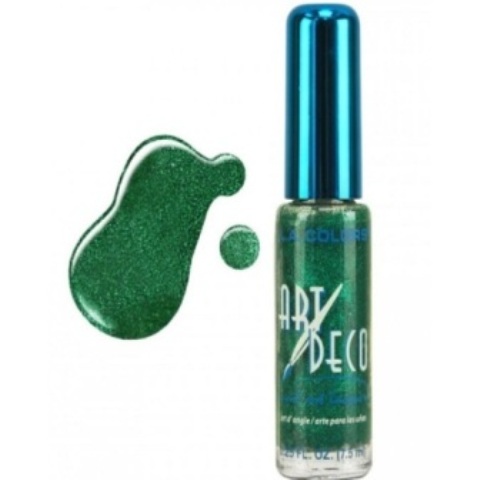 La Colors Art Deco Nail Art Polish Green Glitter CNA907