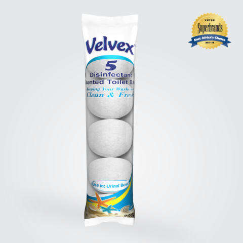 Velvex Disinfectant Scented White Toilet Balls 5 Balls