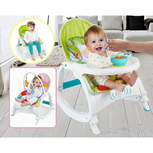 Toddler to infant rocker with a feeding table