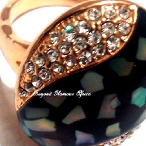 Ladies Green Gold Plated Ring