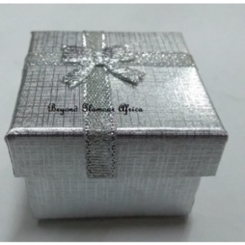 Silver Cardboard Ring Box