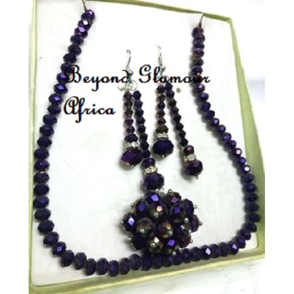 Ladies Light Blue Crystal Jewelry Set