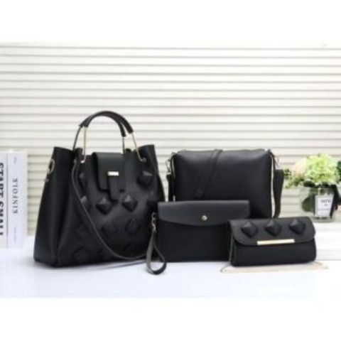 Fashion Lady Handbags 4in1 Set Black