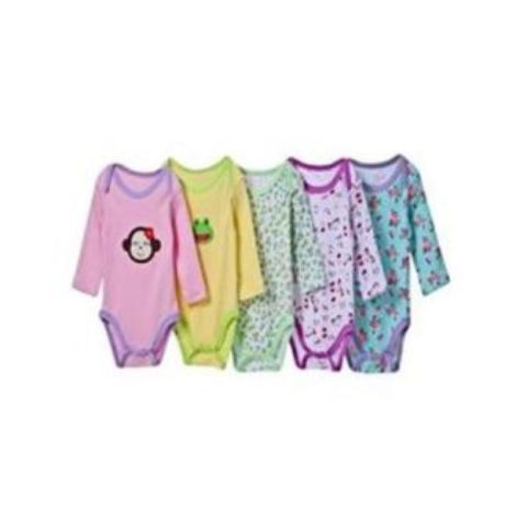 Fashion 5 Pack Girls Long Sleeved Rompers-random Colors