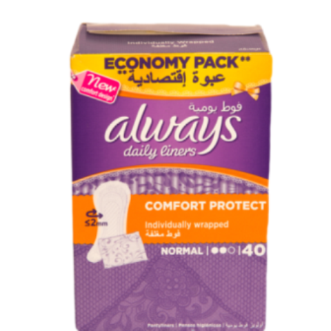 Always Daily Liners Comfort Protect Normal 40’s