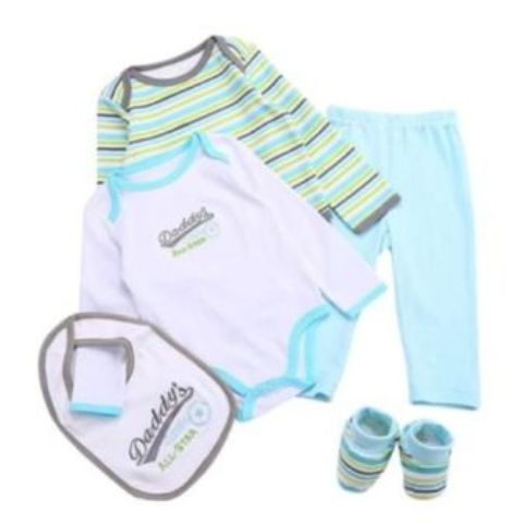 Boys Long Sleeved 5 Piece Clothes Set - Daddy's Little All Star