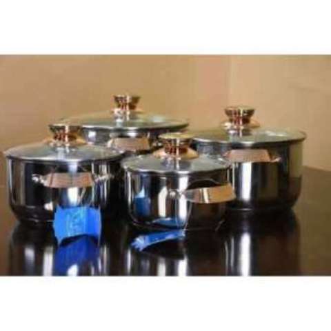 8pcs cookware set with clear glass lid