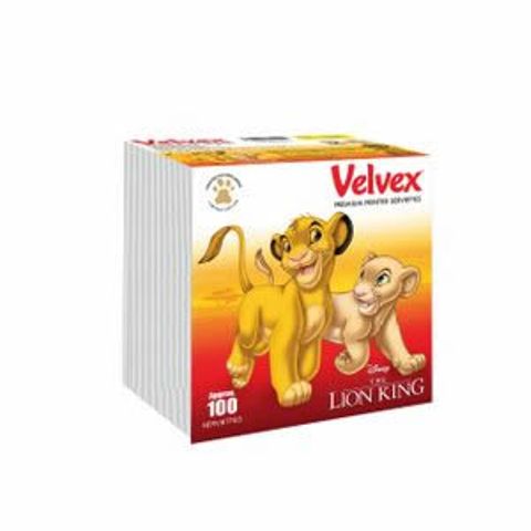 Velvex Premium Lion King Printed Serviettes/Napkins - 100 Sheets