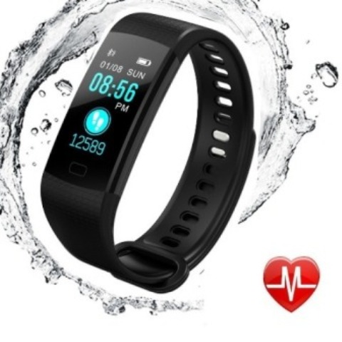 Y50 Wristband Heart Rate Blood Pressure Smart Bracelet Watch – Black