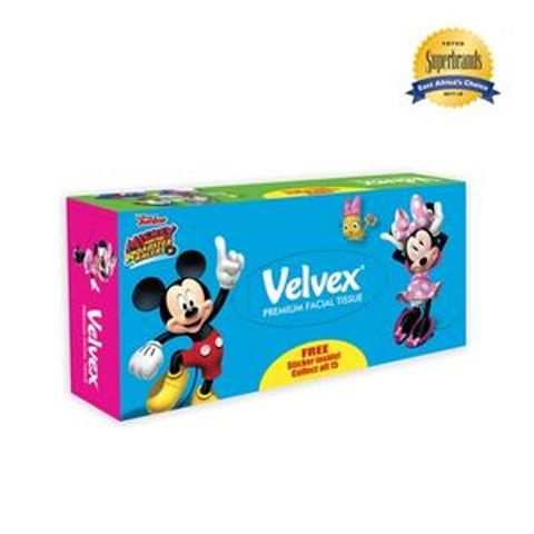 Velvex Premium Disney Mickey & Minnie Facial Tissues - 80 sheets