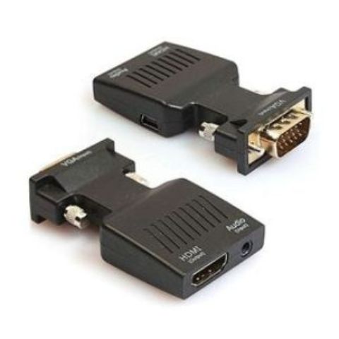VGA Male To HDMI Female Video Adapter W/ 3.5mm Audio