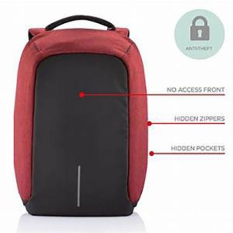 Anti-theft USB Charging Port Business Backpack – Black And Maroon