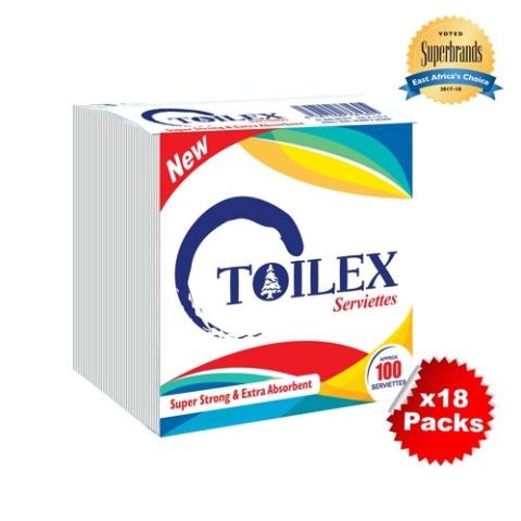 Toilex White Recycled Standard Serviettes/Napkins 18 Pack