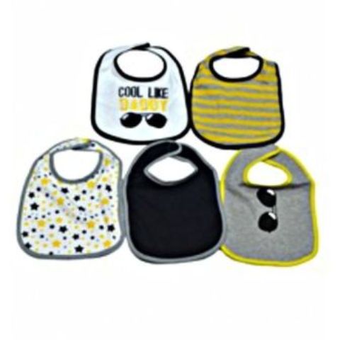 5 Pieces - Washable Cotton Bibs - Cool Like Daddy