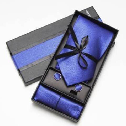 3 IN 1 Medium Tie Pocket Square Cufflinks Gift Set