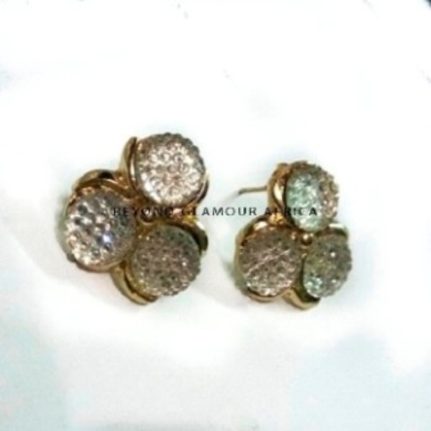 Womens Beehive Gold Plated Earrings