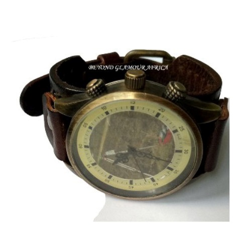 Mens Leather vintage brown watch