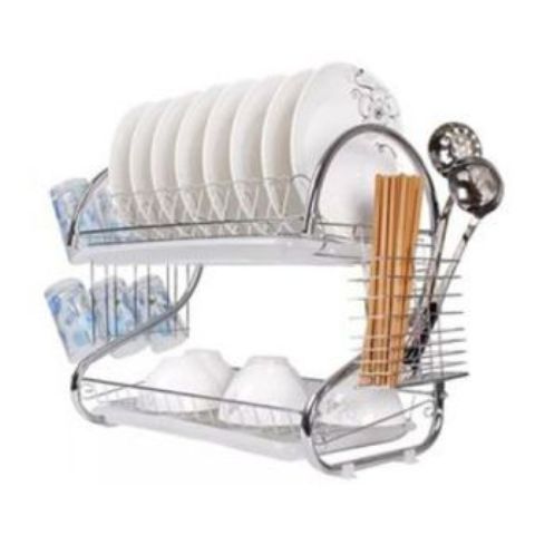 Stainless 2-tier dish rack